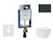 Geberit Kombifix - Set předstěnové instalace, kompaktního klozetu Oudee Vortex a sedátka softclose, tlačítko Sigma30, černá lesk