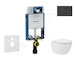 Geberit Kombifix - Set předstěnové instalace, kompaktního klozetu Oudee Vortex a sedátka softclose, tlačítko Sigma30, matná čern