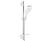 Grohe Rainshower SmartActive Cube - Sada sprchové hlavice 130 9,5 l/min, 3 proudy, tyče 60 cm a hadice, měsíční bílá 26584LS0
