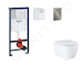 Grohe Rapid SL - Set předstěnové instalace, klozetu, sedátka SoftClose a tlačítka Arena Cosmopolitan S, kartáčovaný Hard Graphit