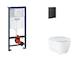 Grohe Rapid SL - Set předstěnové instalace, klozetu, sedátka SoftClose a tlačítka Even, phantom black SANI11BB5122