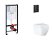 Grohe Rapid SL - Set předstěnové instalace, klozetu, sedátka SoftClose a tlačítka Even, Triple Vortex, phantom black SANI11BB511