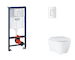 Grohe Rapid SL - Set předstěnové instalace, klozetu, sedátka SoftClose a tlačítka Skate Cosmopolitan, alpská bílá SANI11BB3129