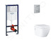 Grohe Rapid SL - Set předstěnové instalace, klozetu, sedátka SoftClose a tlačítka Skate Cosmopolitan, kartáčovaná nerezová ocel 
