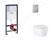 Grohe Rapid SL - Set předstěnové instalace, klozetu, sedátka SoftClose a tlačítka Skate Cosmopolitan, kartáčovaná nerezová ocel 