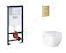 Grohe Rapid SL - Set předstěnové instalace, klozetu, sedátka SoftClose a tlačítka Skate Cosmopolitan, kartáčovaný Cool Sunrise S