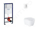Grohe Rapid SL - Set předstěnové instalace, klozetu, sedátka SoftClose a tlačítka Skate Cosmopolitan, Moon White SANI11BB3131