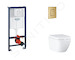 Grohe Rapid SL - Set předstěnové instalace, klozetu, sedátka SoftClose a tlačítka Skate Cosmopolitan, Triple Vortex, kartáčovaný