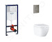 Grohe Rapid SL - Set předstěnové instalace, klozetu, sedátka SoftClose a tlačítka Skate Cosmopolitan, Triple Vortex, kartáčovaný