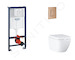 Grohe Rapid SL - Set předstěnové instalace, klozetu, sedátka SoftClose a tlačítka Skate Cosmopolitan, Triple Vortex, kartáčovaný