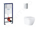 Grohe Rapid SL - Set předstěnové instalace, klozetu, sedátka SoftClose a tlačítka Skate Cosmopolitan, Triple Vortex, matný chrom