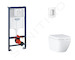 Grohe Rapid SL - Set předstěnové instalace, klozetu, sedátka SoftClose a tlačítka Skate Cosmopolitan, Triple Vortex, Moon White 