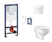 Grohe Rapid SL - Set předstěnové instalace, klozetu, sedátka SoftClose, tlačítka Arena Cosmopolitan a sady pro vhazování tablet,