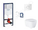 Grohe Rapid SL - Set předstěnové instalace, klozetu, sedátka SoftClose, tlačítka Arena Cosmopolitan a sady pro vhazování tablet,