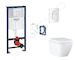Grohe Rapid SL - Set předstěnové instalace, klozetu, sedátka SoftClose, tlačítka Arena Cosmopolitan a sady pro vhazování tablet,