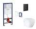 Grohe Rapid SL - Set předstěnové instalace, klozetu, sedátka SoftClose, tlačítka Even a sady pro vhazování tablet, phantom black