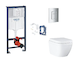 Grohe Rapid SL - Set předstěnové instalace, klozetu, sedátka SoftClose, tlačítka Skate Cosmopolitan a sady pro vhazování tablet,