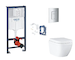 Grohe Rapid SL - Set předstěnové instalace, klozetu, sedátka SoftClose, tlačítka Skate Cosmopolitan a sady pro vhazování tablet,
