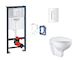 Grohe Rapid SL - Set předstěnové instalace, klozetu, sedátka SoftClose, tlačítka Skate Cosmopolitan a sady pro vhazování tablet,