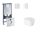Grohe Rapid SLX - Set předstěnové instalace, klozetu, sedátka SoftClose a tlačítka Arena Cosmopolitan, alpská bílá SANI11BB3114