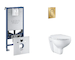 Grohe Rapid SLX - Set předstěnové instalace, klozetu, sedátka SoftClose a tlačítka Arena Cosmopolitan S, kartáčovaný Cool Sunris