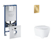 Grohe Rapid SLX - Set předstěnové instalace, klozetu, sedátka SoftClose a tlačítka Arena Cosmopolitan S, kartáčovaný Cool Sunris