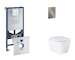 Grohe Rapid SLX - Set předstěnové instalace, klozetu, sedátka SoftClose a tlačítka Arena Cosmopolitan S, kartáčovaný Hard Graphi
