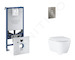Grohe Rapid SLX - Set předstěnové instalace, klozetu, sedátka SoftClose a tlačítka Arena Cosmopolitan S, kartáčovaný Hard Graphi