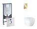 Grohe Rapid SLX - Set předstěnové instalace, klozetu, sedátka SoftClose a tlačítka Arena Cosmopolitan S, Triple Vortex, Cool Sun