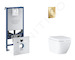 Grohe Rapid SLX - Set předstěnové instalace, klozetu, sedátka SoftClose a tlačítka Arena Cosmopolitan S, Triple Vortex, Cool Sun