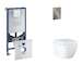 Grohe Rapid SLX - Set předstěnové instalace, klozetu, sedátka SoftClose a tlačítka Arena Cosmopolitan S, Triple Vortex, kartáčov