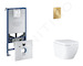 Grohe Rapid SLX - Set předstěnové instalace, klozetu, sedátka SoftClose a tlačítka Arena Cosmopolitan S, Triple Vortex, kartáčov