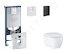 Grohe Rapid SLX - Set předstěnové instalace, klozetu, sedátka SoftClose a tlačítka Even, phantom black SANI11BB5110