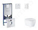 Grohe Rapid SLX - Set předstěnové instalace, klozetu, sedátka SoftClose a tlačítka Skate Cosmopolitan, alpská bílá SANI11BB3113