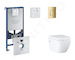 Grohe Rapid SLX - Set předstěnové instalace, klozetu, sedátka SoftClose a tlačítka Skate Cosmopolitan, Cool Sunrise SANI11BB4112