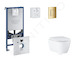 Grohe Rapid SLX - Set předstěnové instalace, klozetu, sedátka SoftClose a tlačítka Skate Cosmopolitan, Cool Sunrise SANI11BB4117