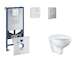 Grohe Rapid SLX - Set předstěnové instalace, klozetu, sedátka SoftClose a tlačítka Skate Cosmopolitan, kartáčovaná nerezová ocel
