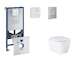Grohe Rapid SLX - Set předstěnové instalace, klozetu, sedátka SoftClose a tlačítka Skate Cosmopolitan, kartáčovaná nerezová ocel