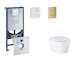 Grohe Rapid SLX - Set předstěnové instalace, klozetu, sedátka SoftClose a tlačítka Skate Cosmopolitan, kartáčovaný Cool Sunrise 