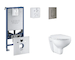 Grohe Rapid SLX - Set předstěnové instalace, klozetu, sedátka SoftClose a tlačítka Skate Cosmopolitan, kartáčovaný Hard Graphite