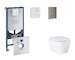 Grohe Rapid SLX - Set předstěnové instalace, klozetu, sedátka SoftClose a tlačítka Skate Cosmopolitan, kartáčovaný Hard Graphite