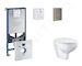 Grohe Rapid SLX - Set předstěnové instalace, klozetu, sedátka SoftClose a tlačítka Skate Cosmopolitan, kartáčovaný Hard Graphite