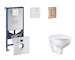 Grohe Rapid SLX - Set předstěnové instalace, klozetu, sedátka SoftClose a tlačítka Skate Cosmopolitan, kartáčovaný Warm Sunset S