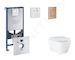 Grohe Rapid SLX - Set předstěnové instalace, klozetu, sedátka SoftClose a tlačítka Skate Cosmopolitan, kartáčovaný Warm Sunset S