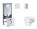 Grohe Rapid SLX - Set předstěnové instalace, klozetu, sedátka SoftClose a tlačítka Skate Cosmopolitan, matný chrom SANI11BB2102