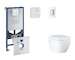Grohe Rapid SLX - Set předstěnové instalace, klozetu, sedátka SoftClose a tlačítka Skate Cosmopolitan, Moon White SANI11BB3111