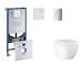 Grohe Rapid SLX - Set předstěnové instalace, klozetu, sedátka SoftClose a tlačítka Skate Cosmopolitan, Triple Vortex, chrom SANI