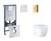 Grohe Rapid SLX - Set předstěnové instalace, klozetu, sedátka SoftClose a tlačítka Skate Cosmopolitan, Triple Vortex, Cool Sunri