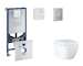 Grohe Rapid SLX - Set předstěnové instalace, klozetu, sedátka SoftClose a tlačítka Skate Cosmopolitan, Triple Vortex, kartáčovan