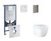 Grohe Rapid SLX - Set předstěnové instalace, klozetu, sedátka SoftClose a tlačítka Skate Cosmopolitan, Triple Vortex, kartáčovan